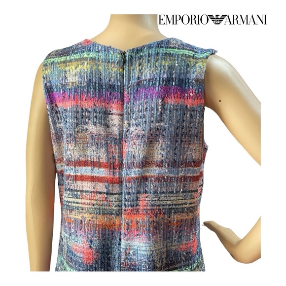 EMPORIO ARMANI Tweed Multicolored Dress Size Medium 44 - Picture 2 of 11